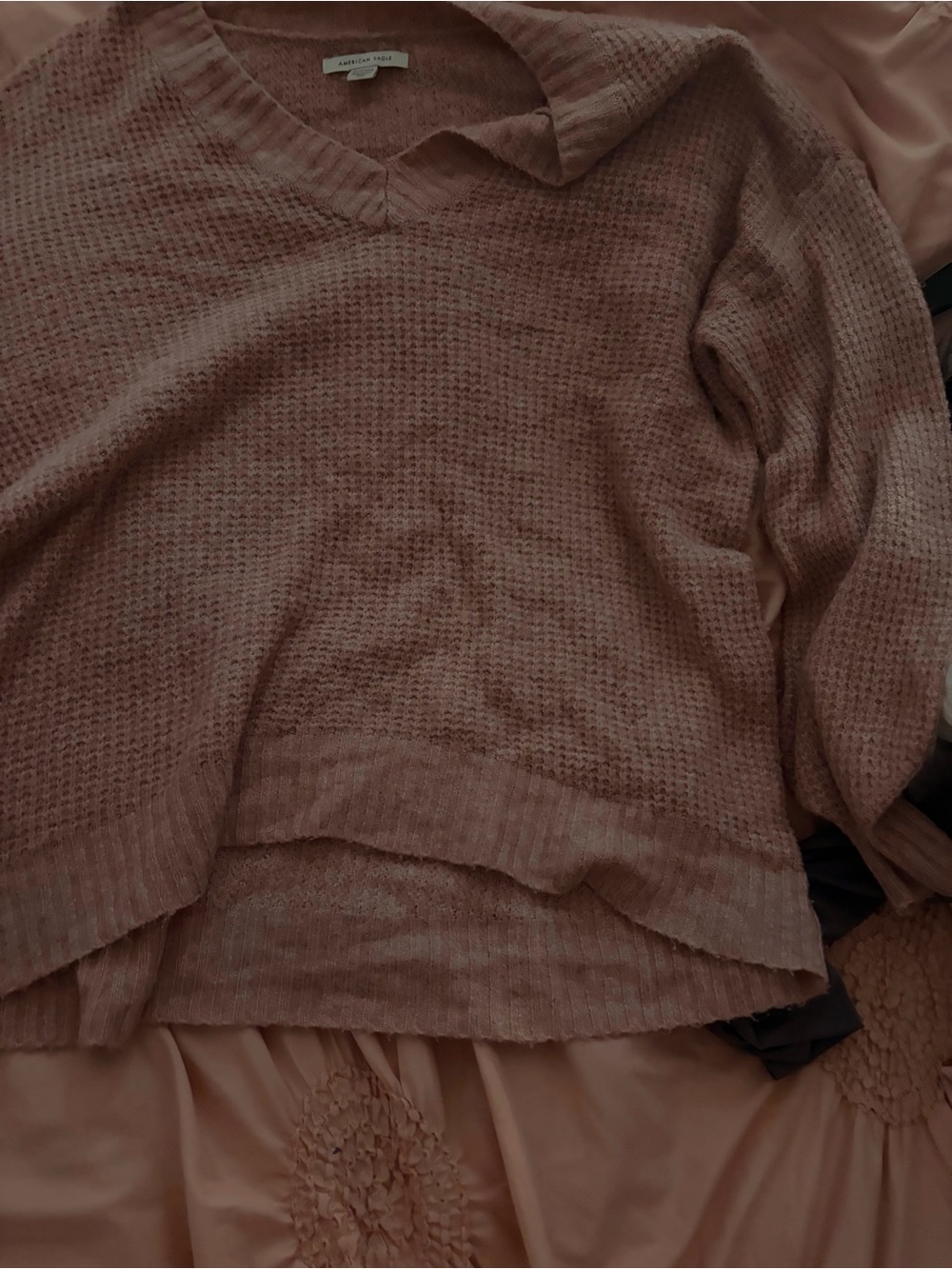 American Eagle Outfitters Blush Pink V-Neck Sweater